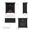 Hastings Home Electric Fireplace TV Stand, 29" Freestanding Console, Faux Logs, LED Flames, Heater Center (Black) 240282ZSX - alternate 3
